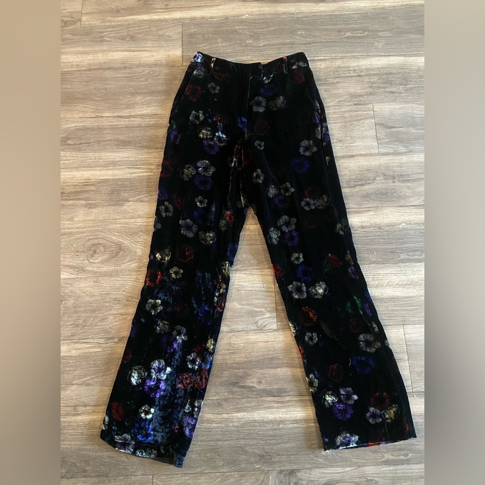 Floral Velvet Trousers